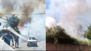 Incendio en pastizales se propaga a fábrica de cemento y a una vivienda en La Pintana