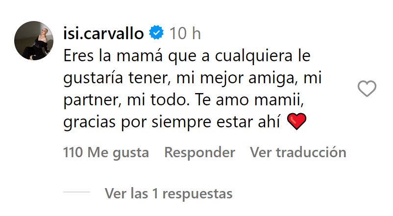 Respuesta de Isidora a su madre