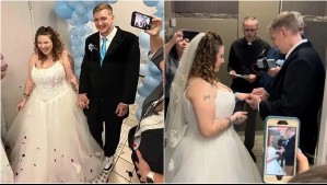 Novios se casaron en el baño de una estación de servicio: 'Quería algo un poco diferente'