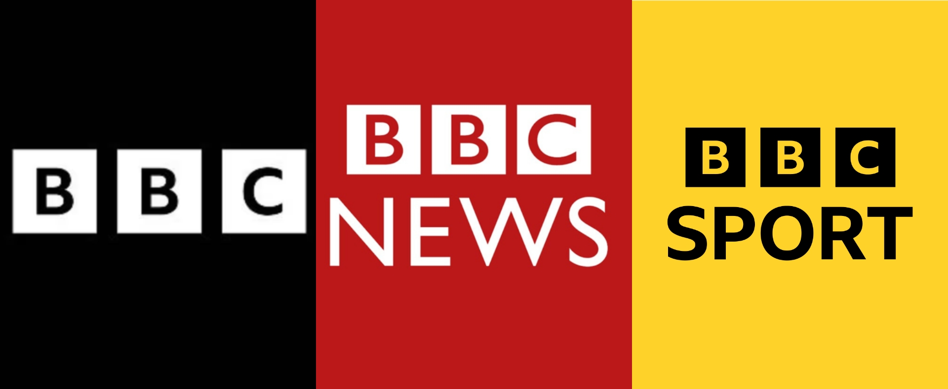 Logos de la BBC para sus diferentes productos informativos