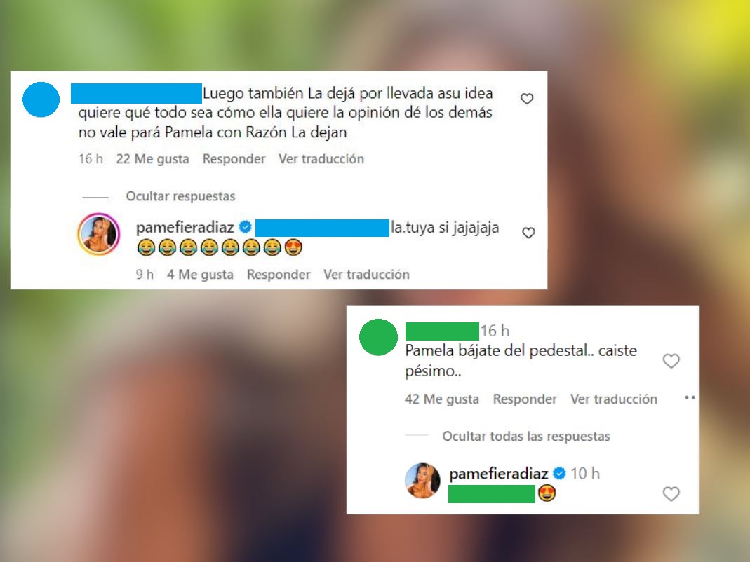 Reacción de Pamela Díaz ante comentarios en su contra (Instagram)