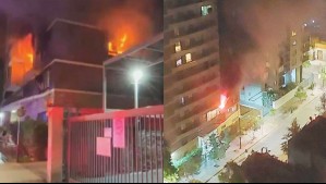 Al menos dos heridos deja gran incendio en edificio de departamentos en Santiago