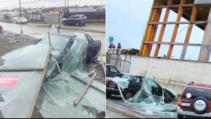 Sistema frontal arrasa con ventanal del hospital de Puerto Montt y provoca serios daños en un auto