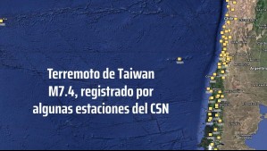 Estaciones del CSN registraron en Chile ondas sísmicas del terremoto 7.4 que azotó Taiwán