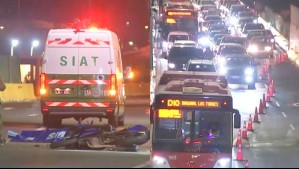 Motorista muere tras accidente en Peñalolén y se genera gran congestión en Américo Vespucio Sur