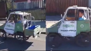'Es una creación propia de él': Video viral muestra a niño andando en triciclo modificado como patrulla de Carabineros