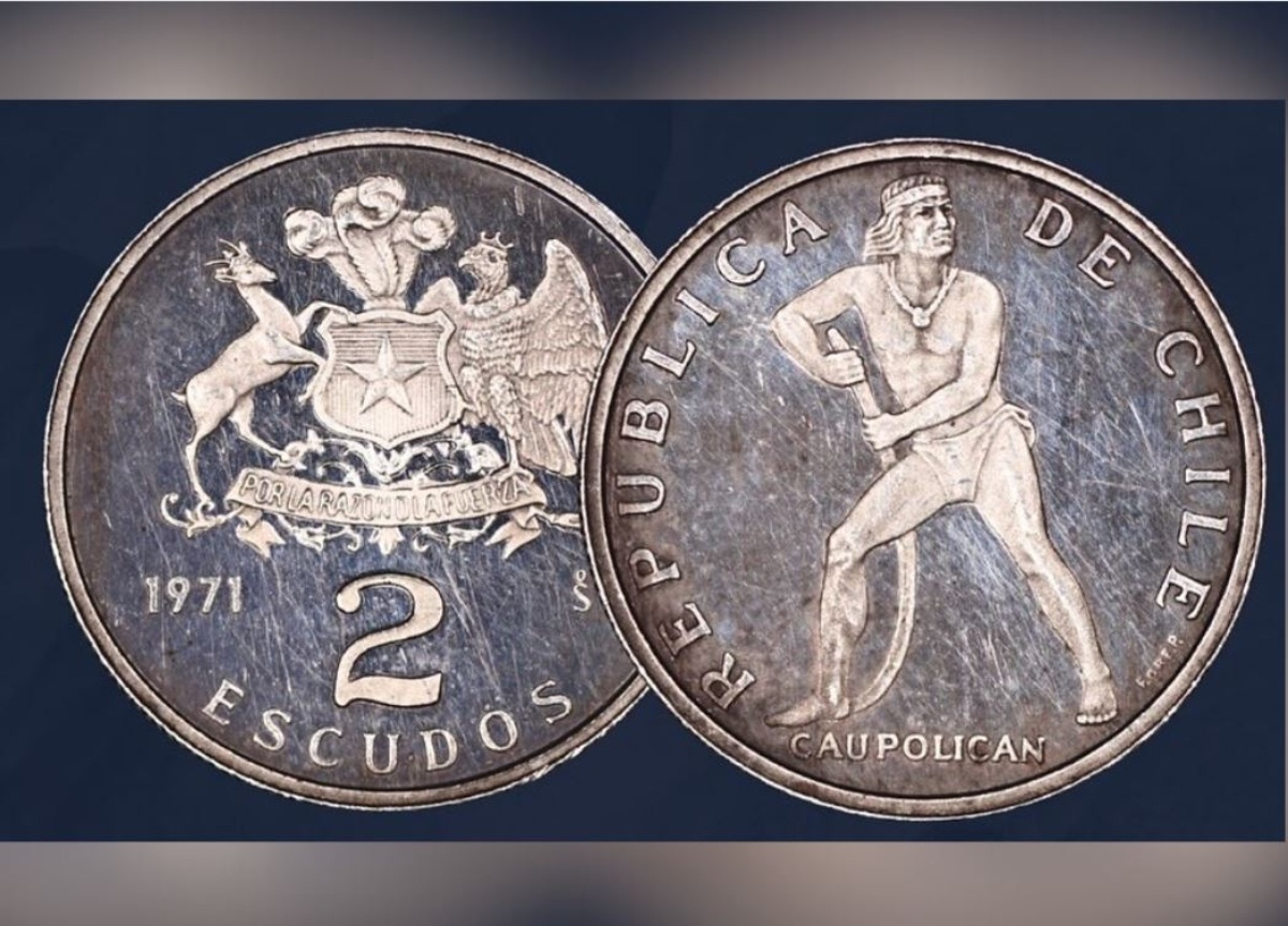 Moneda de 2 escudos (Instagram @alsurdelmundosubastas)