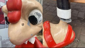 Vuelven a vandalizar estatua de Condorito en Concepción: Habrían intentado arrancarla del lugar