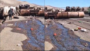 Camión que transportaba ácido sulfúrico volcó en Antofagasta: Conductor muere producto de sus quemaduras