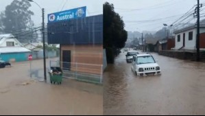 Videos muestran inundaciones en la ciudad de Constitución tras fuertes precipitaciones