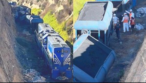 Tren de carga se descarrila en Coquimbo: Ya trabajan en el retiro de los vagones