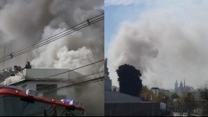 Gran incendio afecta a bodegas en Santiago
