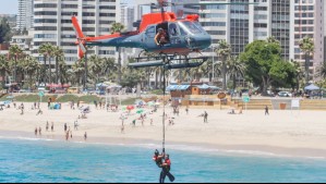 Funcionaria de la Armada cae accidentalmente desde helicóptero durante ejercicio de rescate en Viña del Mar