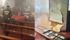 Registros muestran daños causados a iglesia en región de O'Higgins luego de que vehículo se estrellara contra el altar