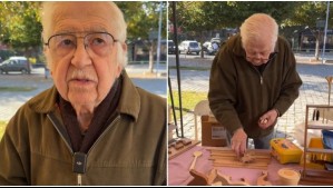 Trabajó cuatro décadas, jubiló y ahora es artesano para mejorar su pensión: La historia viral de adulto mayor de 91 años