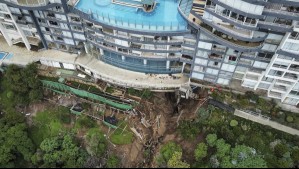 Instalan 'piscina gigante' para contener la lluvia en sector del socavón de Reñaca