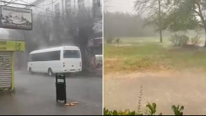 Impresionante lluvia en Curicó: Videos captaron momento del aguacero