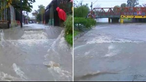 Tan fuerte como un río: Video muestra impresionante 'cascada' que inunda paso bajo nivel en Lo Espejo