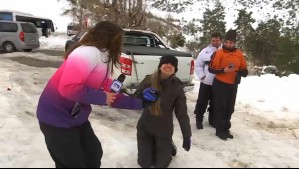 'Tudo bem': Turista brasileña se cayó en vivo durante despacho desde la nieve en matinal 'Mucho Gusto'