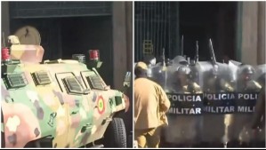 Con una tanqueta: Video muestra instante en que militares entran por la fuerza a palacio de gobierno en Bolivia