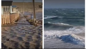 Impresionante registro muestra cómo el mar avanzó por las calles de Porvenir empujado por fuertes vientos