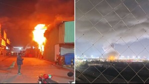 Gran incendio afecta a mercado Lo Valledor