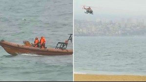 Vientos y marejadas complican búsqueda de niña de 5 años que fue arrastrada por el mar en Viña del Mar