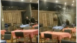 Video capta explosión de ventanal en restaurante de un casino en Los Andes: Cuatro trabajadores resultaron lesionados