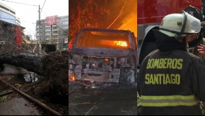 Árboles caídos y más de 200 emergencias en 10 horas en la RM: ¿Cómo fue la noche de Bomberos en Santiago?