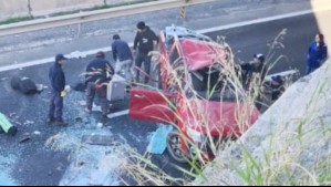 Dos accidentes de tránsito en autopista Acceso Sur: Camioneta cae desde paso sobre nivel