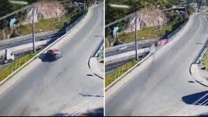 Video muestra el momento exacto en que camioneta cae desde paso sobre nivel en Autopista Acceso Sur