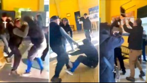 Video muestra brutal pelea entre apoderados en liceo de Quilpué: Usaron atriles y sillas para golpearse