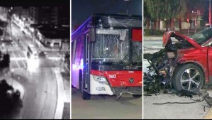 Video muestra violento choque entre bus Red y un vehículo en Santiago: Cuatro personas resultaron heridas