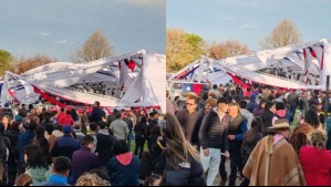 'Hay una persona lesionada': Estructura de carpa colapsa debido al fuerte viento en las fondas de San Javier