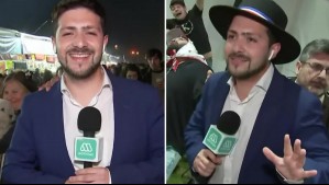 Bailó el 'Trencito' y el 'Congelado': Periodista de Meganoticias se luce en su despacho desde el Parque O'Higgins