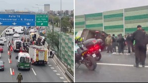 Al menos 10 lesionados en accidente en Américo Vespucio: Camión con hinchas de Colo Colo chocó con otro auto