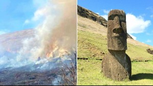 Alerta roja por incendio forestal en Isla de Pascua: Ya van 20 hectáreas consumidas en Parque Nacional Rapa Nui