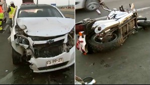 Dos lesionados graves deja accidente en Vespucio Norte: Automovilista se escapó tras la colisión
