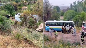 Volcamiento de bus con estudiantes deja a 11 escolares heridos en Illapel