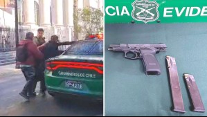 Portaba una pistola con cargadores extendidos: Detienen a delincuente que asaltaba a transeúntes en centro de Santiago