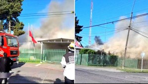 Incendio afectó a una subcomisaría de Carabineros en la ciudad de Cabrero