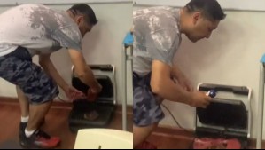 'El que resuelve': Presidente de mesa realiza asado en plena sala de votación durante el primer día de elecciones