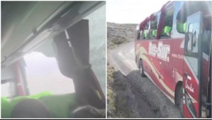 Video muestra fuertes vientos rompiendo ventanas de bus con pasajeros en Punta Arenas