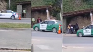 Video muestra a conductor que se baja del bus y agrede a carabinero en medio de control vehicular en El Quisco