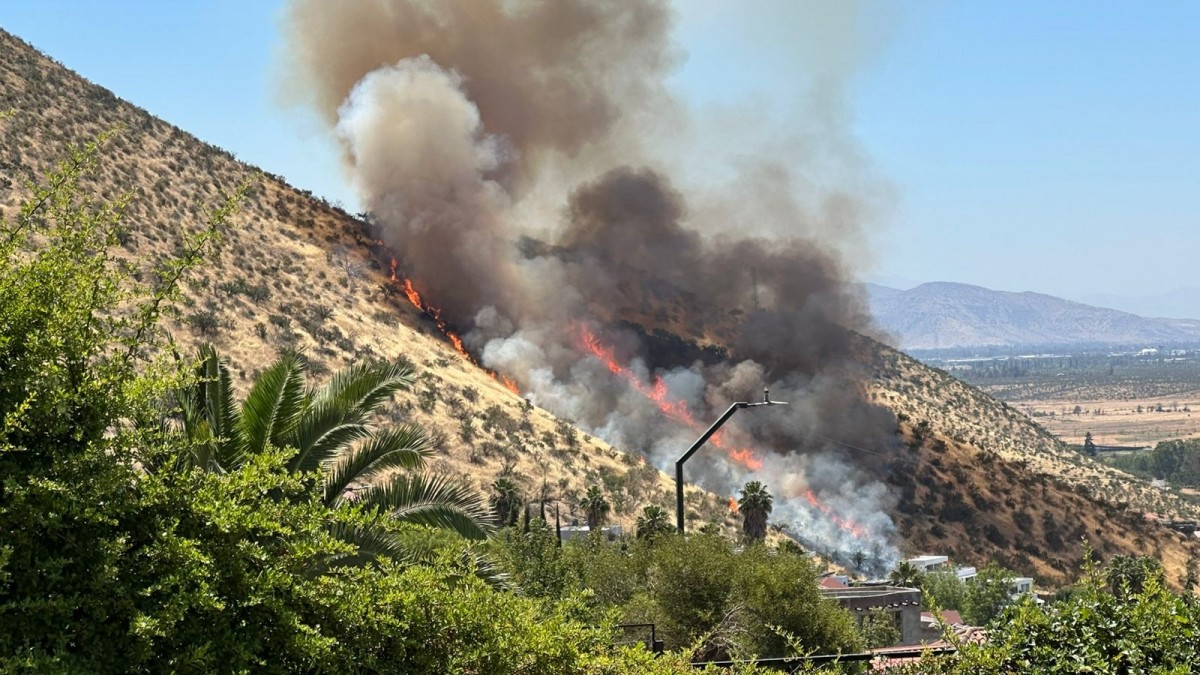 Alerta Roja en Pudahuel por incendio forestal: Advierten peligro de propagación a viviendas