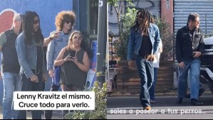 Caminando tranquilamente junto a su equipo: Lenny Kravitz es captado en pleno Barrio Italia