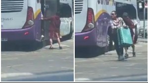 Video capta a pareja robando maleta desde un bus en movimiento en Valparaíso: Empresa se hará responsable