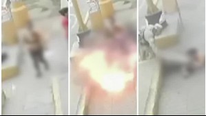 Se salvó de milagro: Video muestra explosión en plena calle de Perú que dejó a una mujer herida