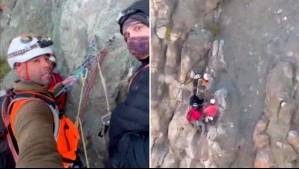 Un rescate de más de 12 horas: Deportistas se quedan atrapados a 300 metros realizando escalada en el Cajón del Maipo