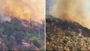 Alerta Roja por incendio forestal en Paine: Dos viviendas han sido consumidas por las llamas